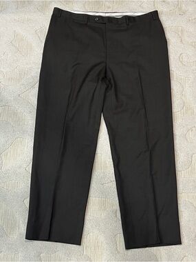 Canali Wool Dress Pants Slacks Trouser Straight 40x30 Men Mocha Brown Flat Front